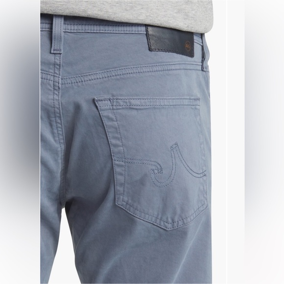 AG The Everett Sueded Stretch Sateen Slim Straight Leg Pants/ Ice Blue 36x34 - Picture 2 of 16